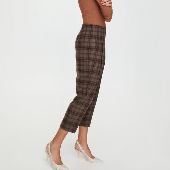 Aritzia Wilfred Chambéry Pant- Cropped, Pleated Plaid Pants- Size 0 - Picture 4 of 15